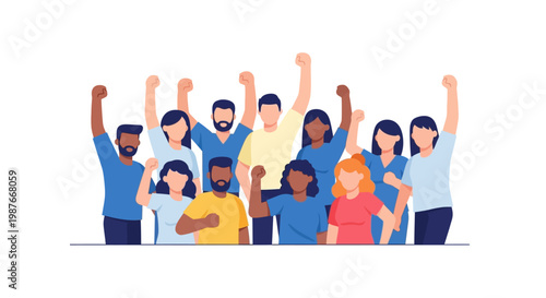 Diverse Group of People Celebrating.