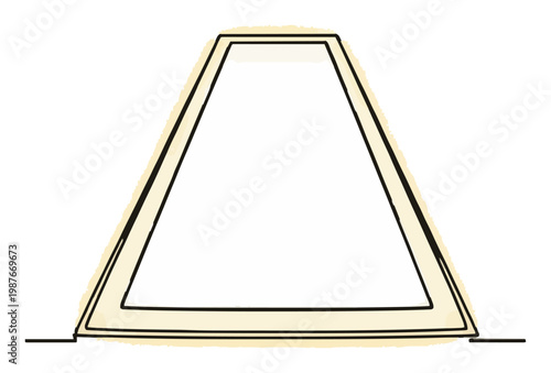 Minimalist continuous line art jute runner rug icon. Generative AI