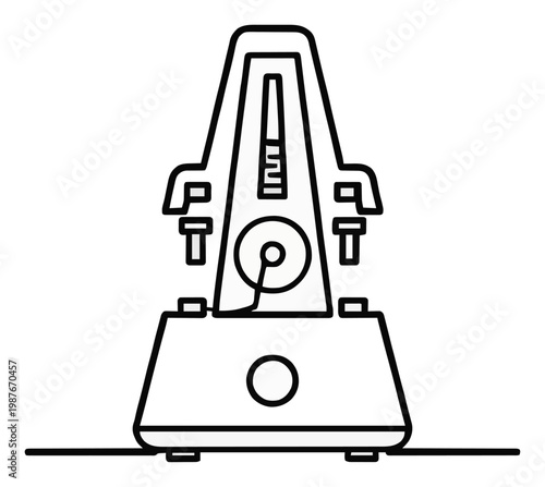 Minimalist metronome exploded view music vector icon. Generative AI