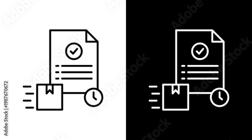 Proof Of Delivery Outline White Icon Set Design