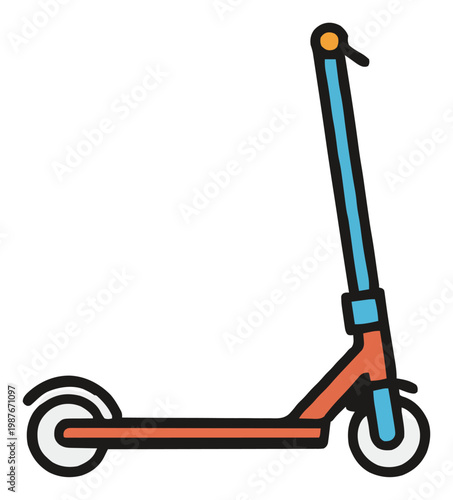 Urban kick scooter isolated on white background. Generative AI