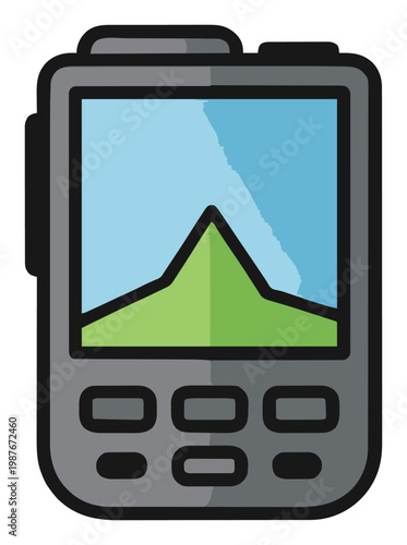 Handheld GPS navigator icon isolated on white. Generative AI