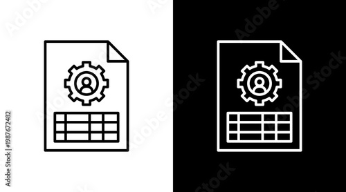 Skill Matrix Outline White Icon Set Design