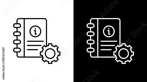 Operation Manual Outline White Icon Set Design