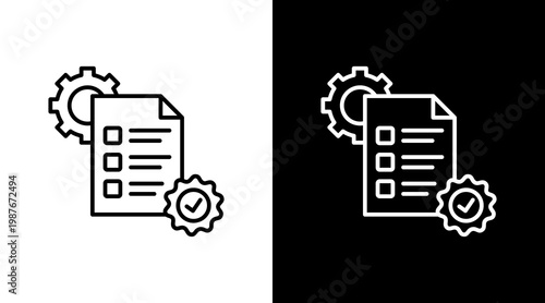 Service Standard Outline White Icon Set Design