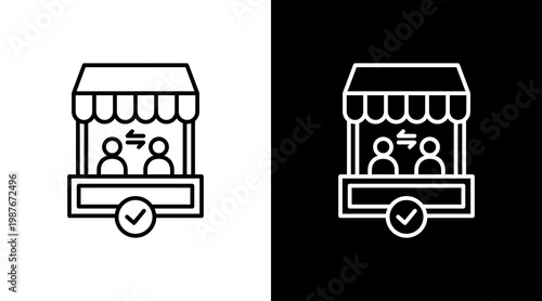 Partner Outlet Outline White Icon Set Design