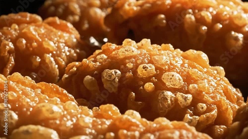 Close-up of crispy fried chicken wings and legs on a plate