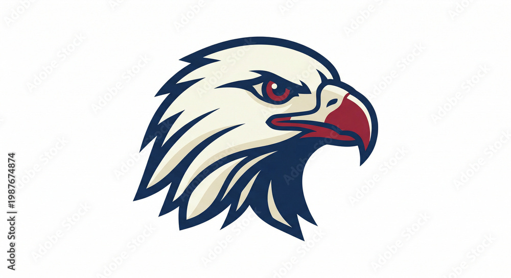 Fototapeta premium Eagle head mascot logo design, American bald eagle vector illustration for sports team or corporate identity.