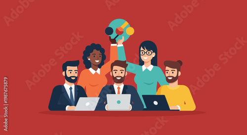 Diverse Team Celebrating Success.