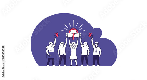 People Holding Up a Sign.