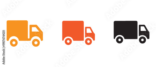 Delivery truck icons with logistics shipping and transport service concept
