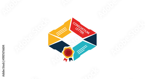 Consortium Letter Flat Vector Illustration for Business Agreement