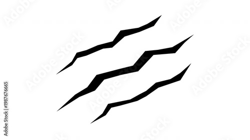  claw marks or deep scratches, symbolizing an animal attack ,Powerful predator scratch marks representing danger and wild strength for editing video