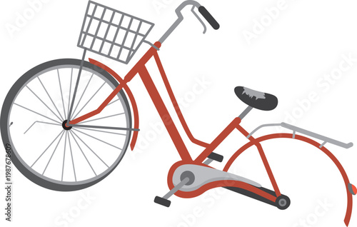 壊れて使えない自転車のイメージイラスト