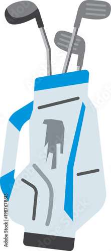 壊れたゴルフクラブとバッグのイメージイラスト