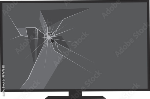 壊れて使えないテレビのイメージイラスト