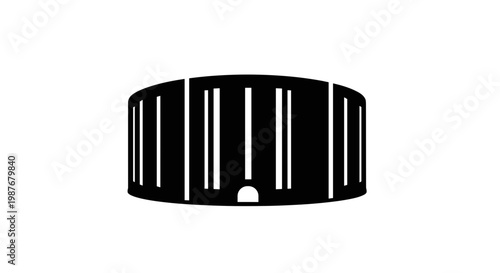 Black cylindrical metal object with slits.