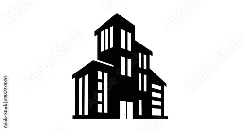 Black silhouette of a building.