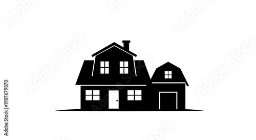 Black silhouette of a house.
