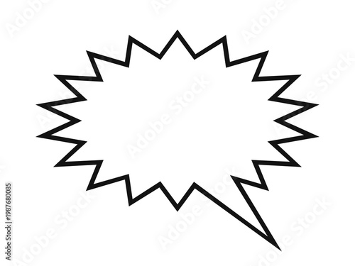 Принти на полотні Comic speech bubble starburst in bold outline style, perfect for pop art messages and dynamic text highlights