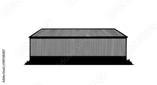 Minimalist industrial shed or warehouse vector illustration