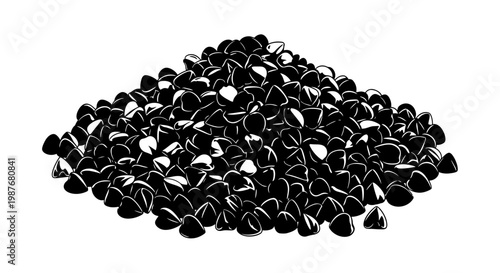 Buckwheat Groats Grain Pile Vector Illustration