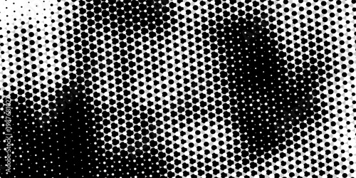 Abstract Black and White Halftone Dot Texture Background