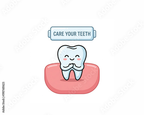 Happy Tooth Character for Oral Care