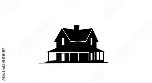 House Silhouette Front View Profile.