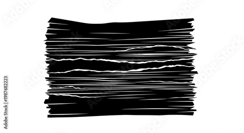 Black Torn Paper Texture Vector Illustration with Jagged Edges