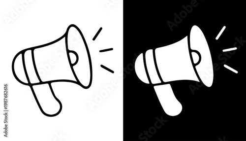 Announcement Megaphone: A graphic representation of a megaphone, a symbol of announcement, amplified sound.