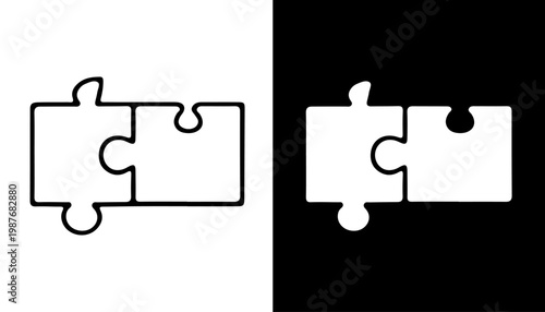 Interlocking Harmony: Two puzzle pieces, symbolizing unity and connection, are juxtaposed against contrasting backgrounds, conveying the essence of partnership and integration.