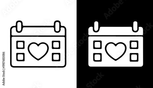 Love's Eternal Calendar: Symbolic representation of enduring love, with heart adorning calendar page, a minimalist expression of romance across time.