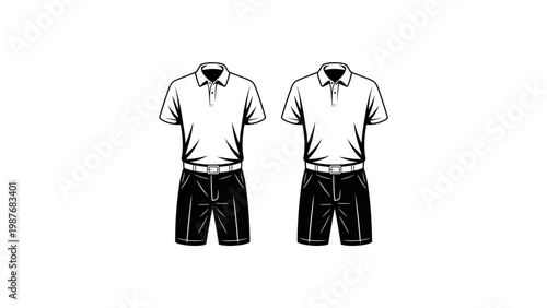 Two soccer goalkeepers wearing striped jerseys and shorts standing side by side Vector