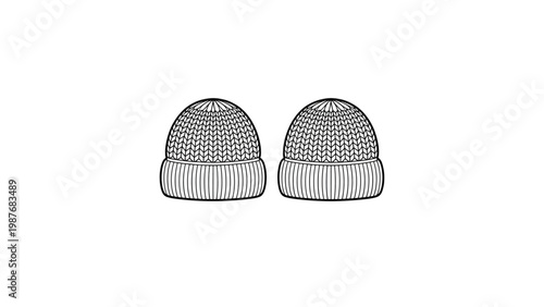 Two stylized abstract brains connected by a dotted line Vector