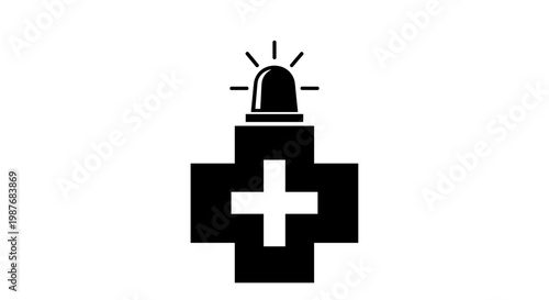 Medical Emergency Cross Symbol Icon.