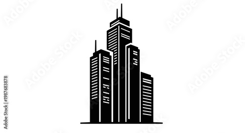 Modern City Skyscraper Building Architecture.
