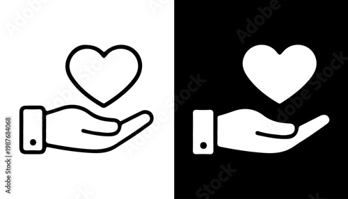 Hand of Heart: A simple yet profound illustration depicts a hand gently cradling a heart, symbolizing compassion, care, and the act of giving