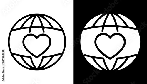 World of Compassion: A striking visual representation of global unity, the world is embraced by a heart, symbolizing the power of care and unity
