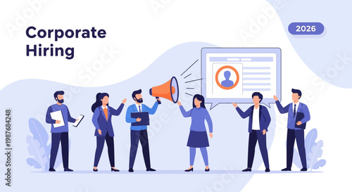 Business people hiring new employee.