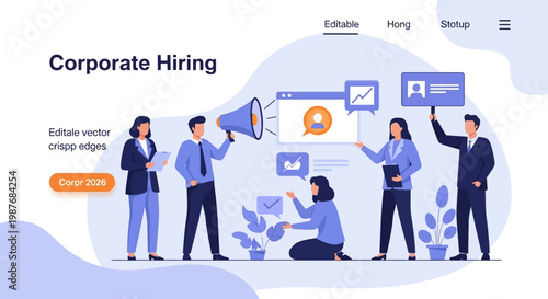 Business people hiring new employees.