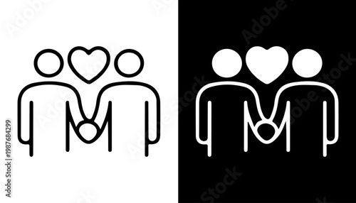 Couple love: An illustration depicting two figures holding hands with a heart, symbolizing the unity and affection between two individuals. The image evokes feelings of love, harmony.