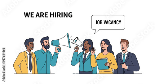 Diverse group of people hiring now.
