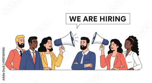 Diverse group of people hiring now.