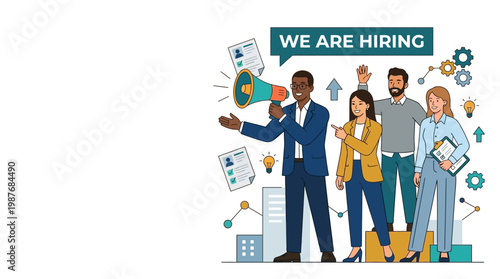 Diverse group of people hiring now.