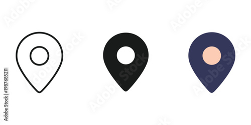 set of map pin icons vector illustration