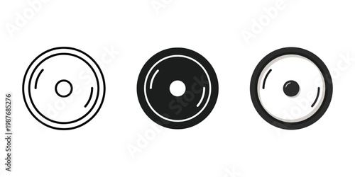 Three vinyl records vector illustration, flat design