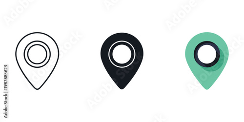 map pin icons set vector illustration