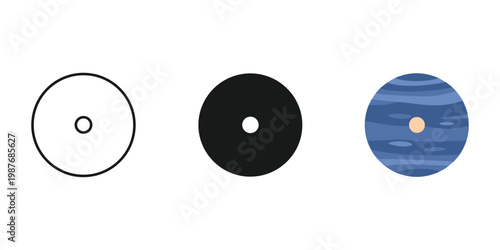 Solar eclipse phases vector illustration, flat design
