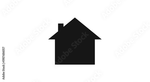 Simple Black House Icon Shape 1.